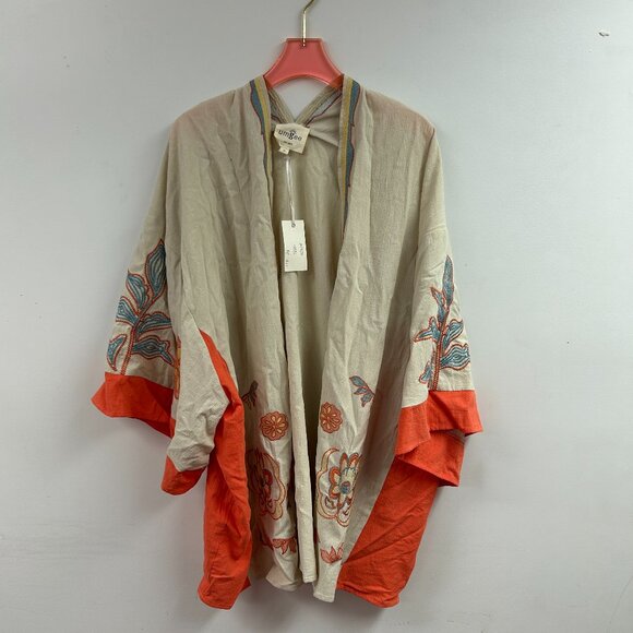 Boho Embroidered Open Front Kimono - WC4750 - Picture 1 of 2